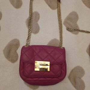 Michael Kors Fuchsia Quilted Crossbody Bag